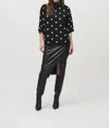 Joseph Ribkoff Jewel Detail Dolman Sleeve Sweater In Polka Dot In Black
