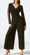 Joseph Ribkoff Signature Women's Black Silky Knit Culotte Jumpsuit 243722 Col 11 In Black