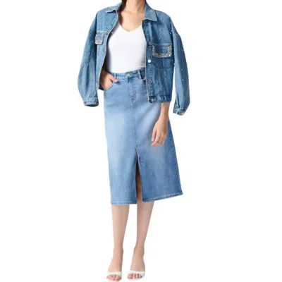 Joseph Ribkoff Knee-length Denim Skirt In Blue