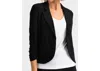 JOSEPH RIBKOFF KNIT BLAZER WITH GATHERED SLEEVES IN BLACK