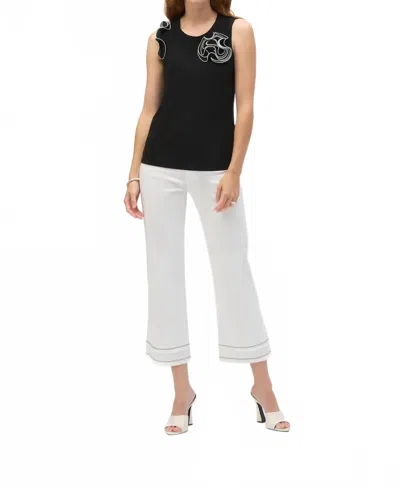 Joseph Ribkoff Silky Knit And Chiffon Fitted Top In Black