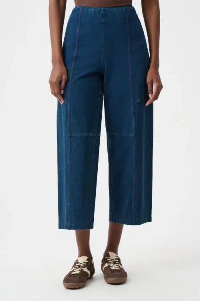 Joseph Ribkoff Knit Denim Culotte Pull-on Pants In Blue