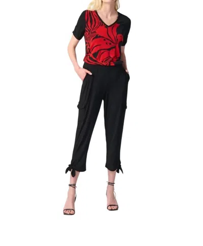 JOSEPH RIBKOFF KNIT JOGGER PANTS WITH CARGO POCKETS IN BLACK
