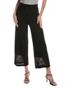 Joseph Ribkoff Knit Mesh Ankle Pant In Black