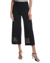 Joseph Ribkoff Knit Mesh Ankle Pant In Blue