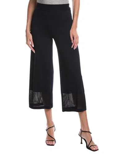 Joseph Ribkoff Knit Mesh Ankle Pant In Black
