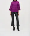 Joseph Ribkoff Mock Neck Three Quarter Sleeve Sweater In Empress In Purple