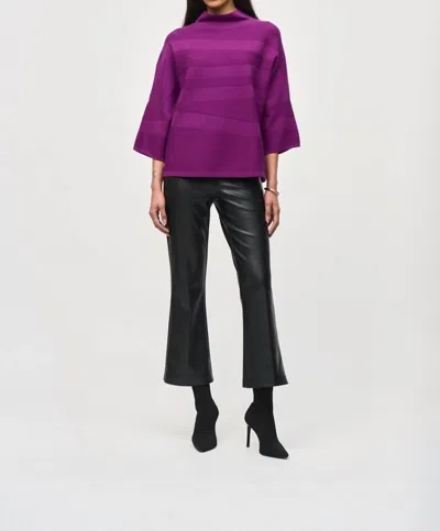 JOSEPH RIBKOFF KNIT MOCK NECK BOXY SWEATER IN EMPRESS