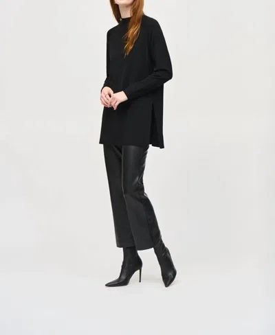 Joseph Ribkoff Knit Mock Neck Tunic Sweater In Black