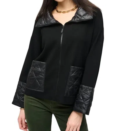 Joseph Ribkoff Knit Zipped Jacket In Black