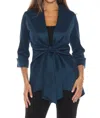 Joseph Ribkoff Knot Front Taffeta Cover-up Jacket In Twilight