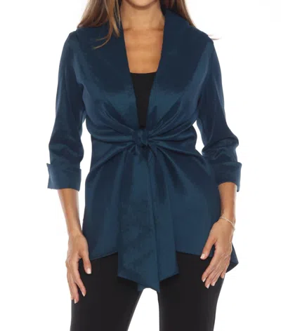 Joseph Ribkoff Knot Front Taffeta Cover-up Jacket In Twilight In Multi