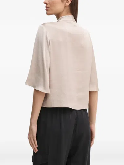 Joseph Ribkoff Knot V-neck Top In Neutral