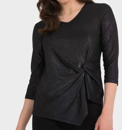Joseph Ribkoff Knotted Top In Black/silver