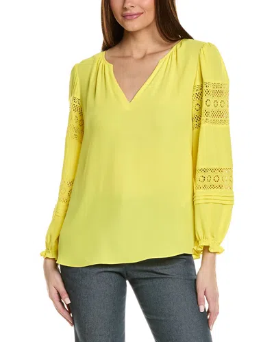 JOSEPH RIBKOFF LACE INSERT BLOUSE