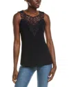 Joseph Ribkoff Lace Neck Top In Blue