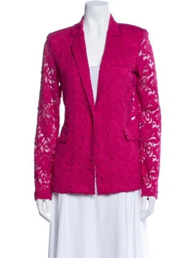 Pre-owned Joseph Ribkoff Lace Pattern Blazer In Pink