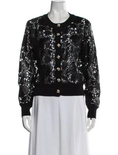 Pre-owned Joseph Ribkoff Lace Pattern Jacket W/ Tags In Black