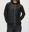 Joseph Ribkoff Ladder Lace Trim Bomber Jacket In Black