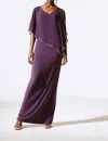 JOSEPH RIBKOFF LAYERED MAXI DRESS IN BLACK CURRANT
