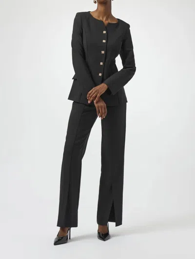 Joseph Ribkoff Lazelle Lux Twill Straight Pull-on Pants In Black