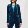 Joseph Ribkoff Long Sleeve Velvet Blazer In Nightfall In Blue