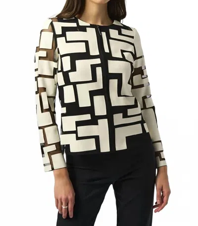 Joseph Ribkoff Lds Top -plus In Vanilla/black In White