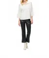 Joseph Ribkoff Leather Kick Flare Pant In Black In Black