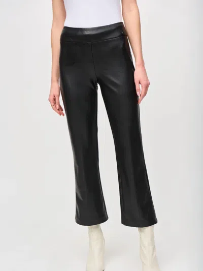 Joseph Ribkoff Leatherette Flared Pull-on Pants In Black