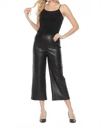 Joseph Ribkoff Leatherette Pull On Culotte Pant In Black
