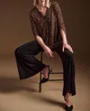 Joseph Ribkoff Wide Leg Trouser In Black/gold In Multi