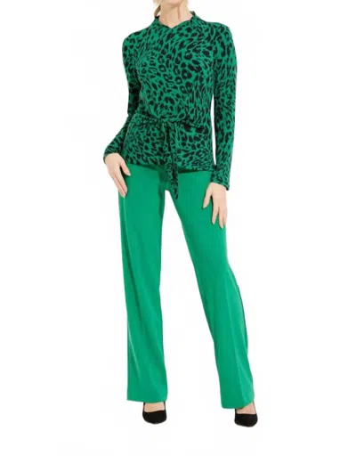 Joseph Ribkoff Leopard Top In Black/green