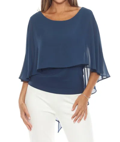 Joseph Ribkoff Lightweight Chiffon Layered Blouse In Nightfall