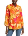 Joseph Ribkoff Linen-blend Blouse In Yellow