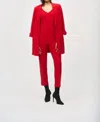 Joseph Ribkoff Mid Length Open Front Blazer In Lipstick Red In Red