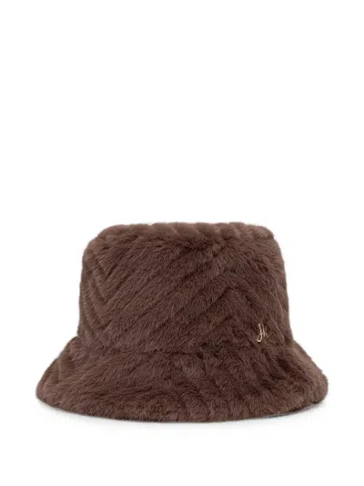 Joseph Ribkoff 로고 아플리케 버킷 햇 In Brown