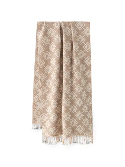 Joseph Ribkoff Logo-monogram Fringed Scarf In Multi
