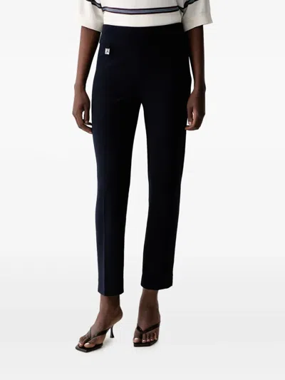 Joseph Ribkoff Logo-plaque Slim-fit Trousers In Black