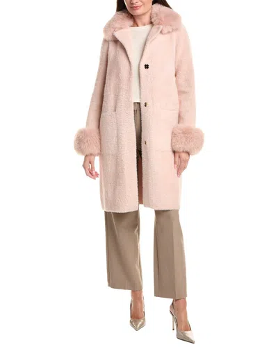 Joseph Ribkoff Long Coat In Pink
