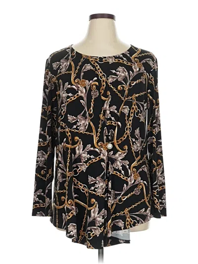 Pre-owned Joseph Ribkoff Long Sleeve Blouse In Black