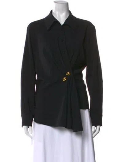 Pre-owned Joseph Ribkoff Long Sleeve Blouse In Black