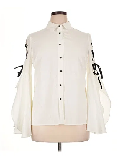 Pre-owned Joseph Ribkoff Long Sleeve Blouse In Ivory