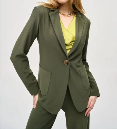 Joseph Ribkoff Long Sleeve Fitted Blazer In Iguana Green In Multi