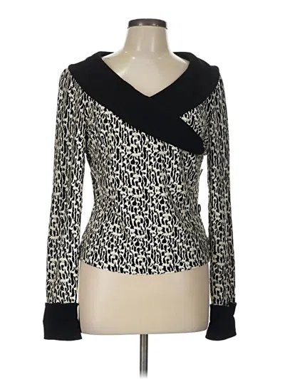 Pre-owned Joseph Ribkoff Long Sleeve Top Black Sweetheart Neckline Tops