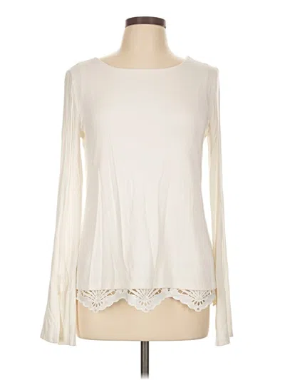 Pre-owned Joseph Ribkoff Long Sleeve Top Ivory Boatneck Tops