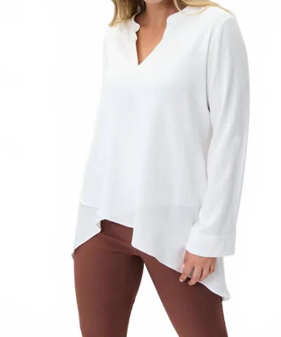 Joseph Ribkoff Long Sleeve Tunic Top In Vanilla In White