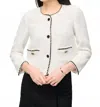 Joseph Ribkoff Long Sleeve Woven Jacket In White In White