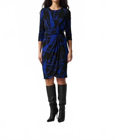 JOSEPH RIBKOFF LONG SLEEVE WRAP DRESS IN BLUE