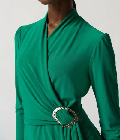 Joseph Ribkoff Long Sleeve Wrap Dress In Kelly Green