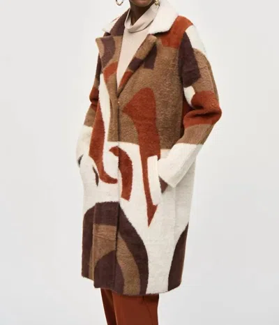 Joseph Ribkoff Long Sweater Coat In Cinnamon In Brown